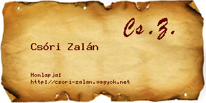 Csóri Zalán névjegykártya